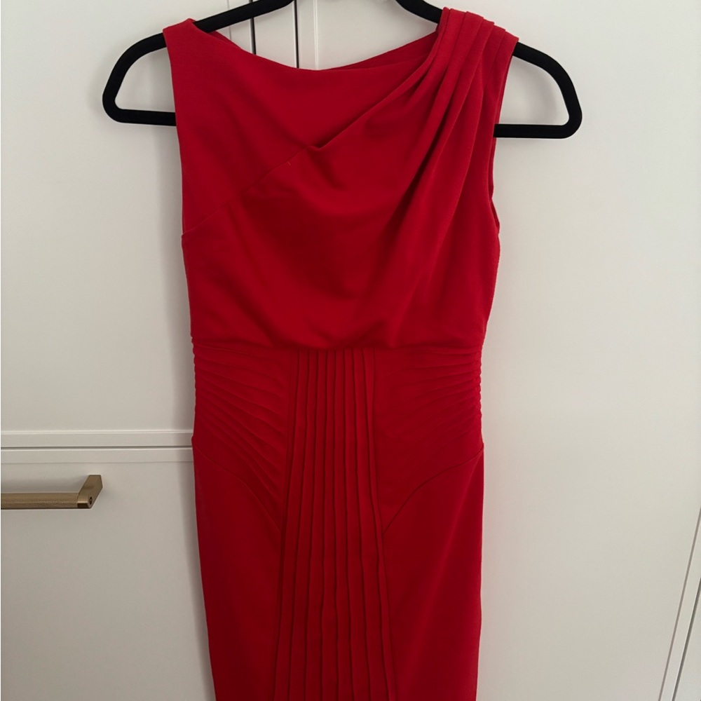 Catherine Malandrino Red Asymmetrical Sheath Dress